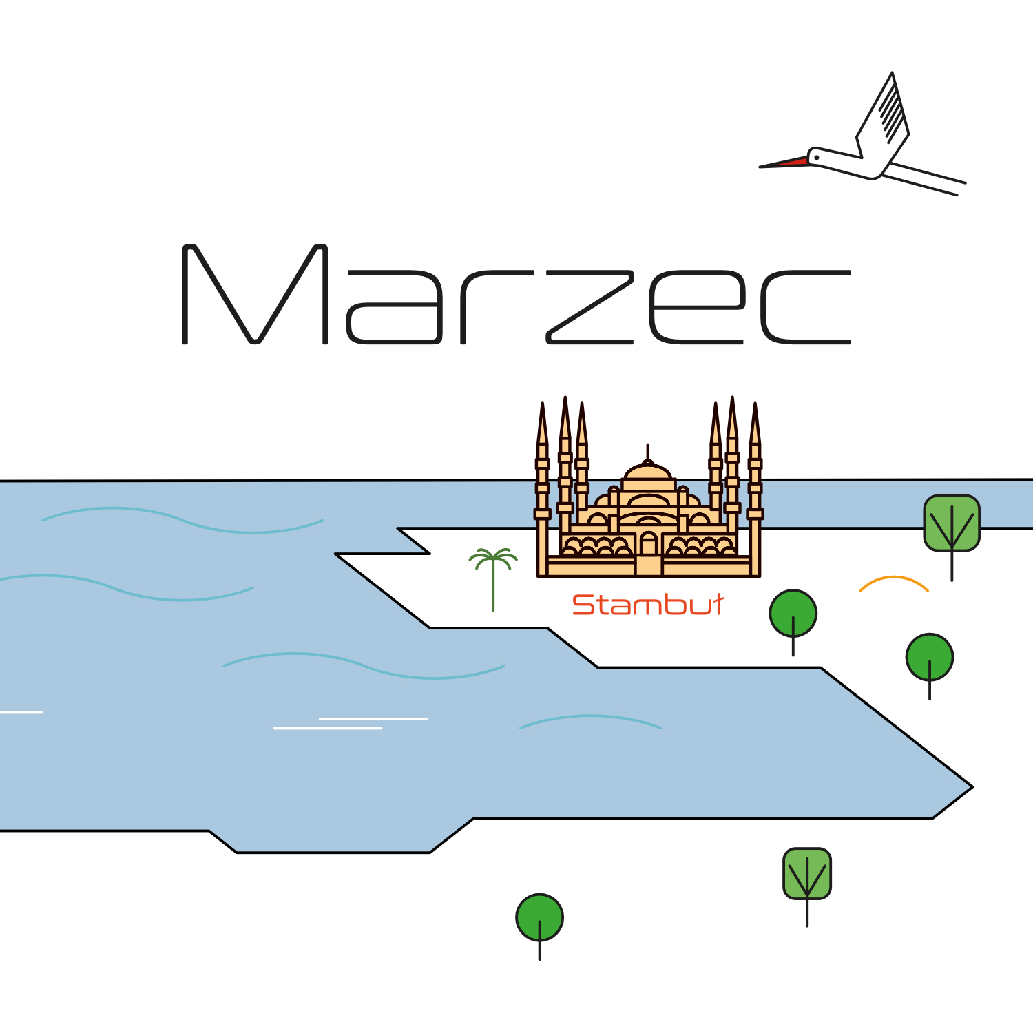 Bocian ilsustracje szczegółowe